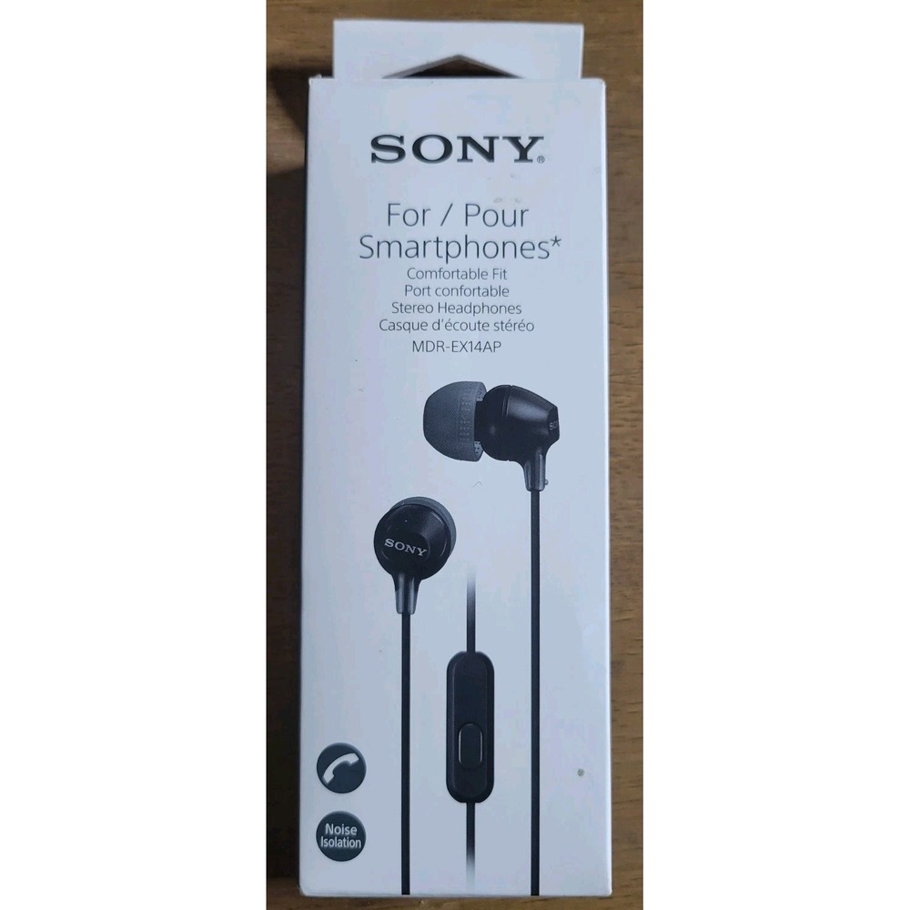 NEW Sony EX14AP Stereo Wired Earbud Headphones MDREX14AP - BLACK